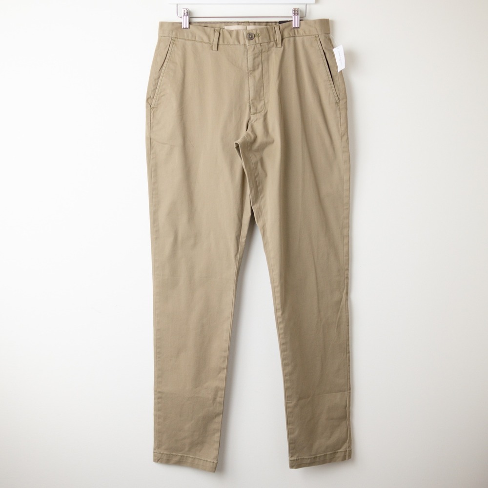 Banana Republic Lived-In Athletic Chino Mens 32x36 Khaki Tan Relaxed Tapered NWT